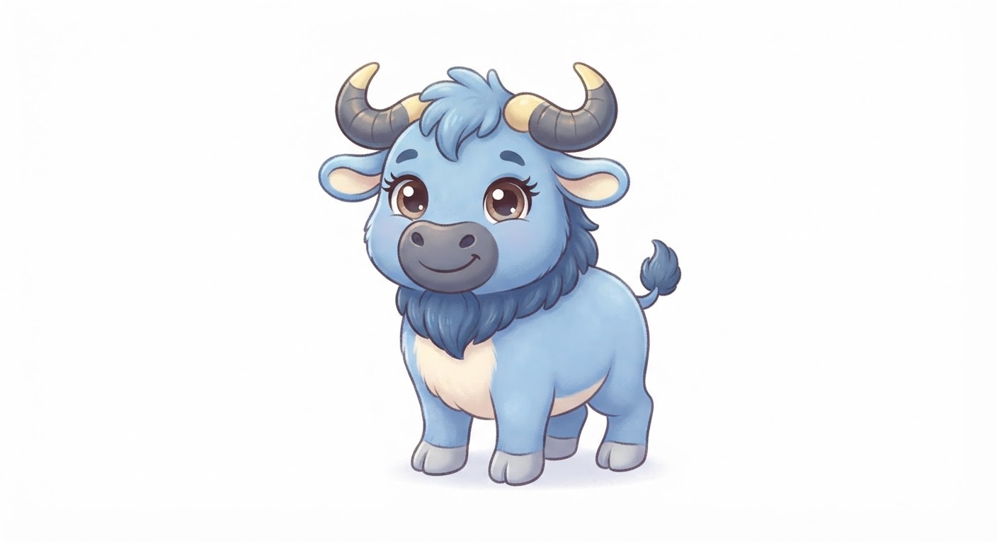 Illustration de Le gnou bleu