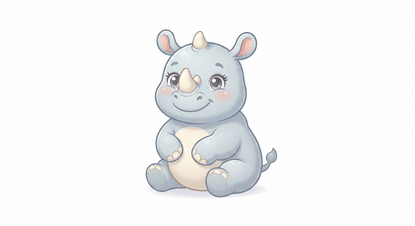 Illustration de Le rhinocéros blanc