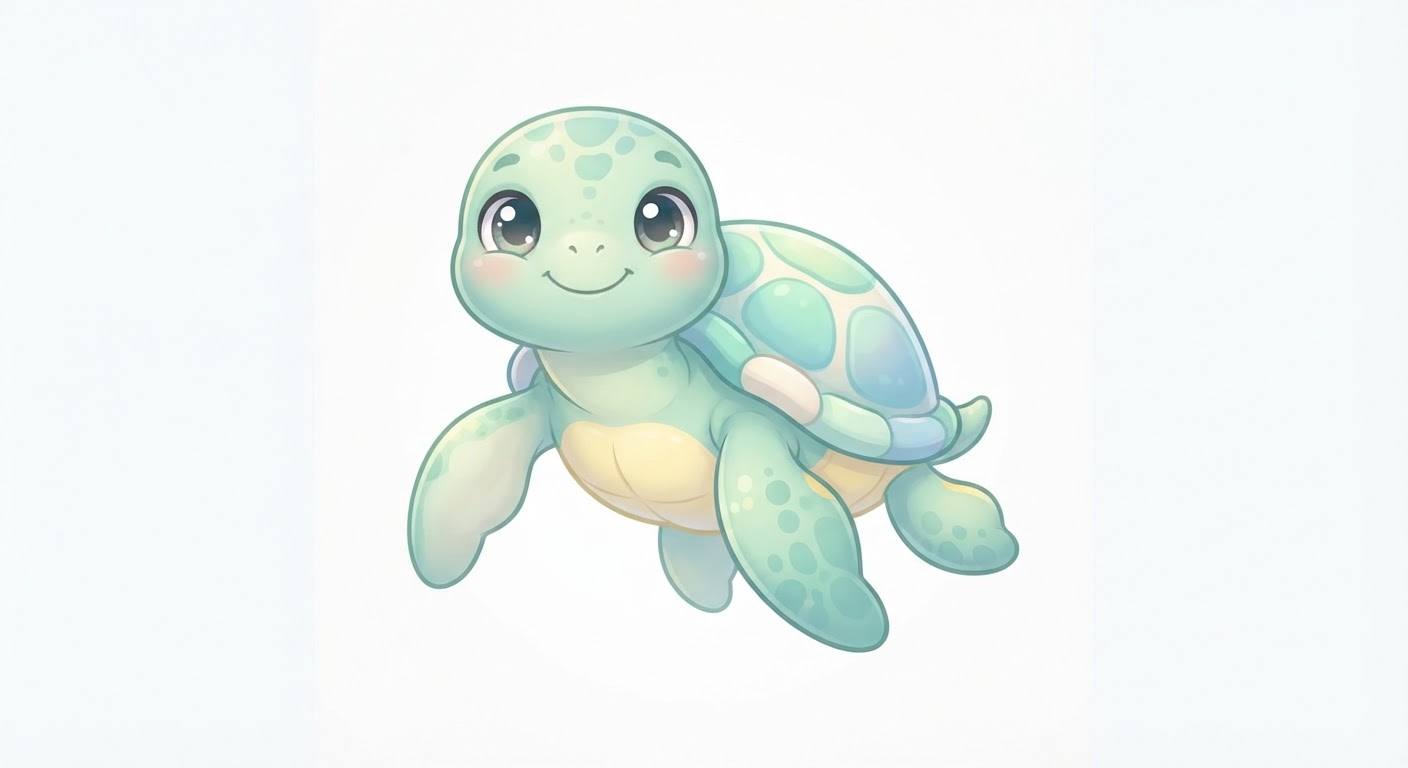 Illustration de La tortue verte